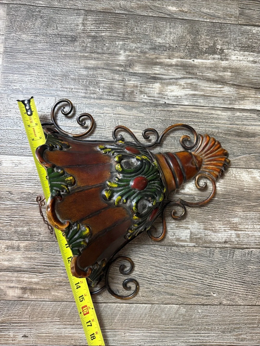 Decorative Brown and Green Resin Wall Sconce Planter